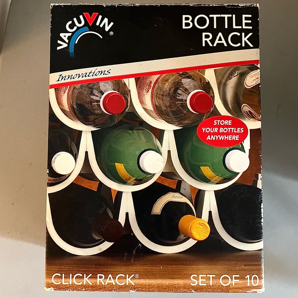 Price Drop💦NWOT Vacu Vin Wine Rack Modular Holds 10 Bottles Rare